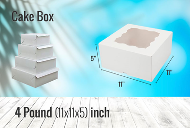 Custom 4 Pound (11x11x5) inch - Cake Box