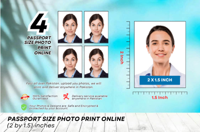 Custom Passport Size (1.5 x 2) Inch - Digital Photo Print