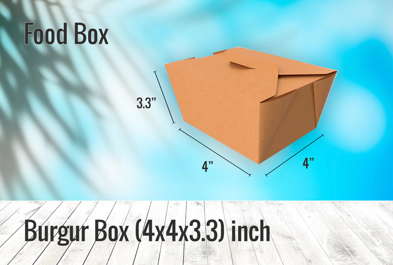 Custom Burgur Box (4x4x3.3) inch - Food Box