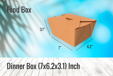 Custom Dinner Box (7x6.2x3.1) Inch - Food Box