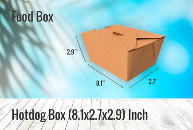 Custom Hotdog Box (8.1x2.7x2.9) Inch - Food Box