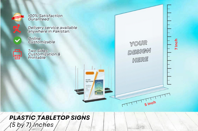Affordable Acrylic Plastic Tabletop Signs Online Printing - Acrylic Plastic Tabletop Signs | GoPrint.pk