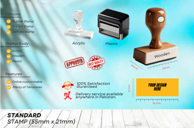 Customize Standard (55mm x 21mm) & Order Online Now