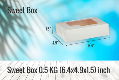 Custom Sweet Box 0.5 KG (6.4x4.9x1.5) inch - Sweet Box