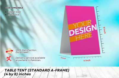 Custom Standard A-Frame (4 x 8) Inches - Table Tent