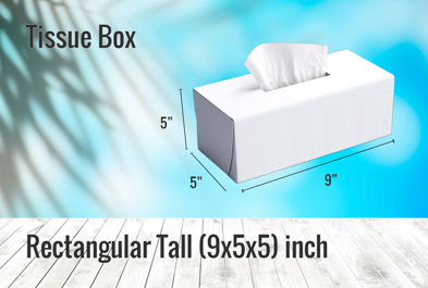 Custom Rectangular Tall (9x5x5) inch - Tissue Box