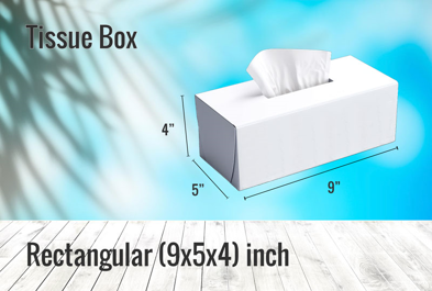 Custom Rectangular (9x5x4) inch - Tissue Box