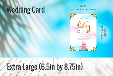 Custom Extra Large (6.5in by 8.75in) - Wedding Card