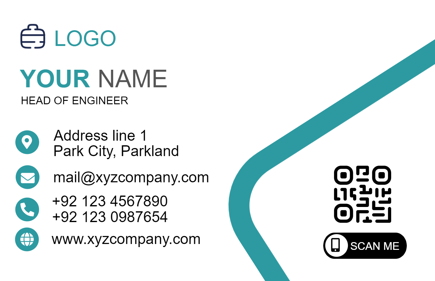 Keppel and white business card template, Keppel and white card. Keppel and white card